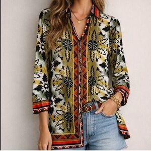 Rubber Ducky Productions Inc. Shirt/Shirt Dress Mini Long Sleeve Satin Small